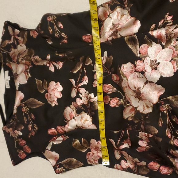 Pink metallic foil blossom floral print Cleo princess cut dress in size XL - Picture 12 of 15